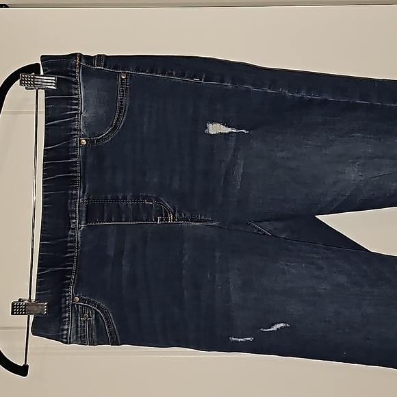 Rachel Roy "Darksome wash" Distressed Elastic Waist Pull on jeans VGUG 8/29 - Picture 2 of 11